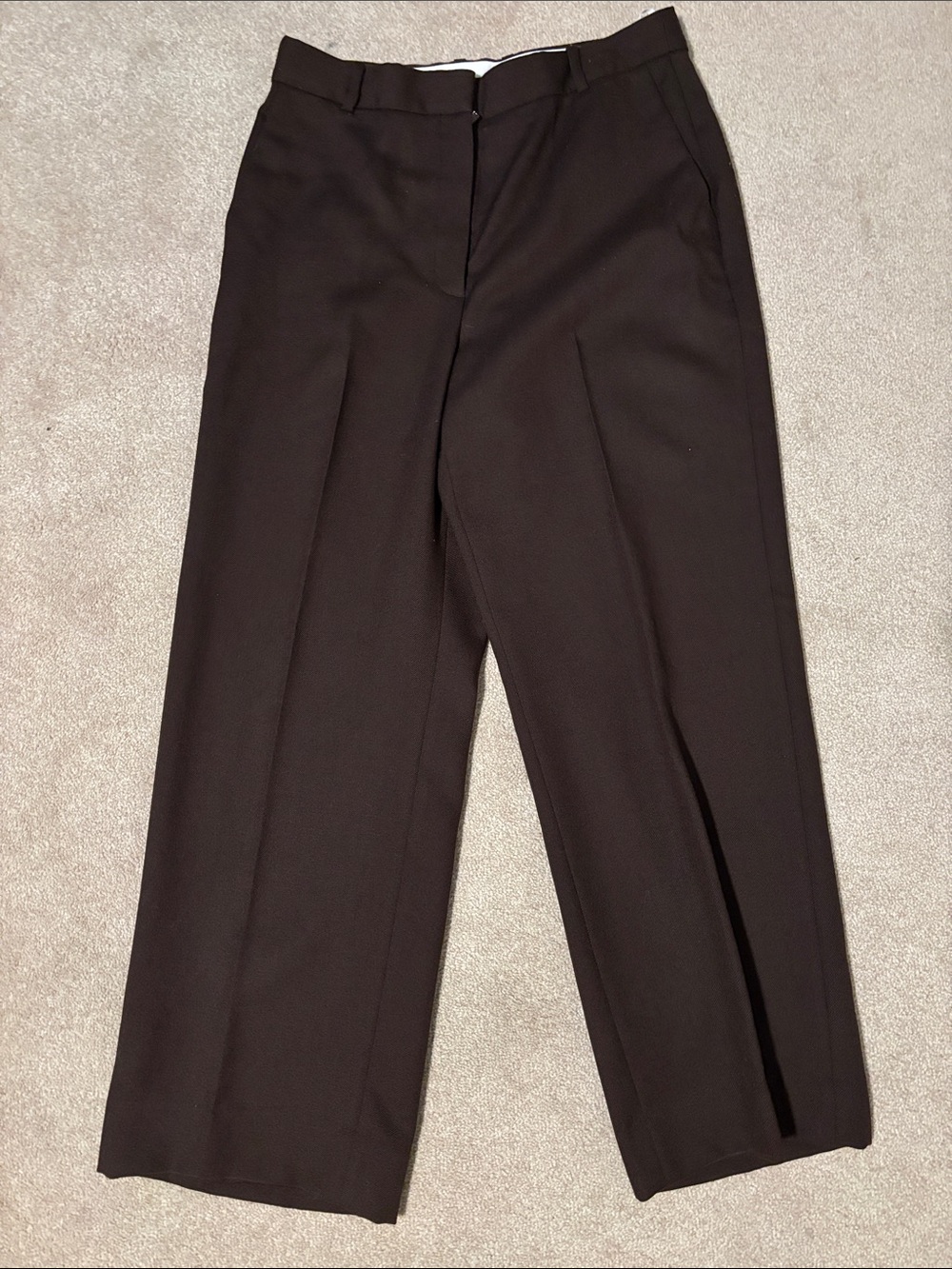 Babaton Dark Brown Wide-Leg Trousers